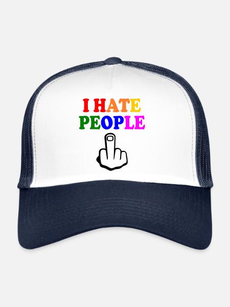 I hate people - Trucker Cap - white/navy - Front