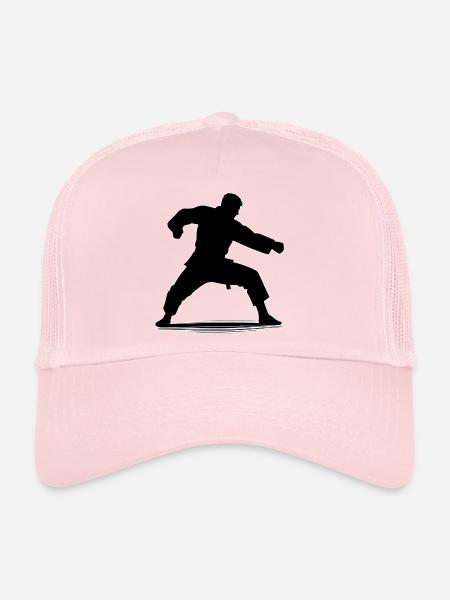 Judo Fighter Outline - Trucker Cap - pale pink - Front