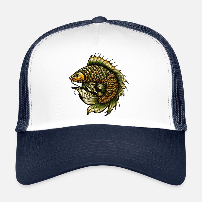 Carp Fish Tattoo look Fantasy Buttje Scales Trucker Cap