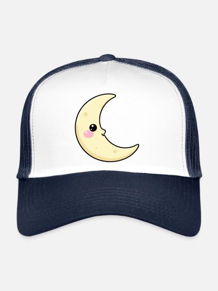 Lune - Casquette trucker  - blanc/marine - Devant