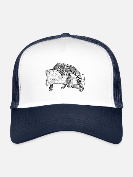 leopard - Trucker Cap - white/navy