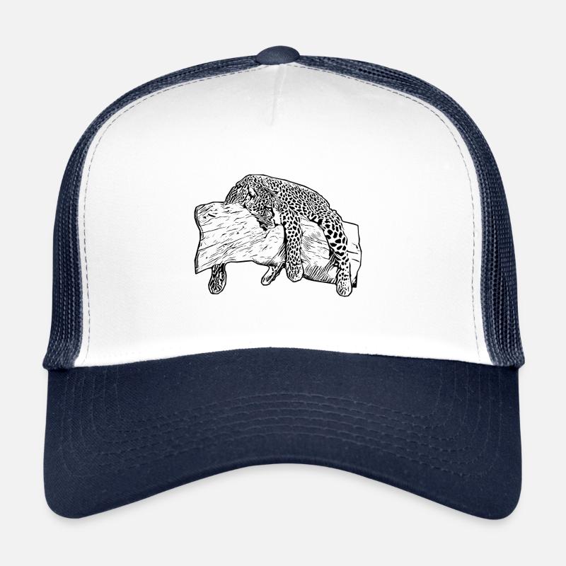 Léopard - Casquette trucker  - blanc/marine