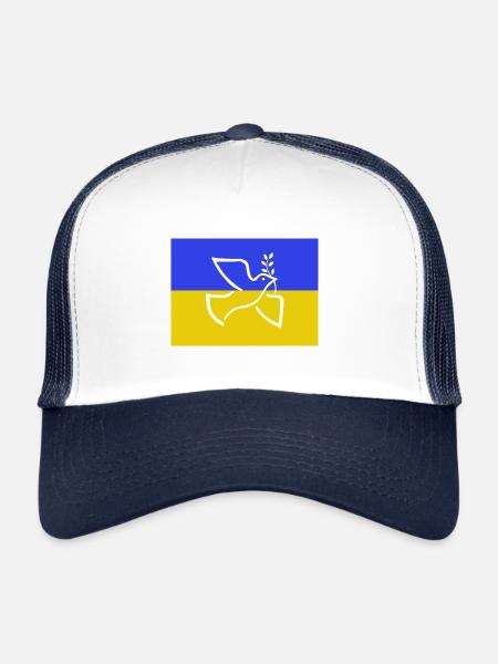 Ukraine - Casquette trucker  - blanc/marine - Devant