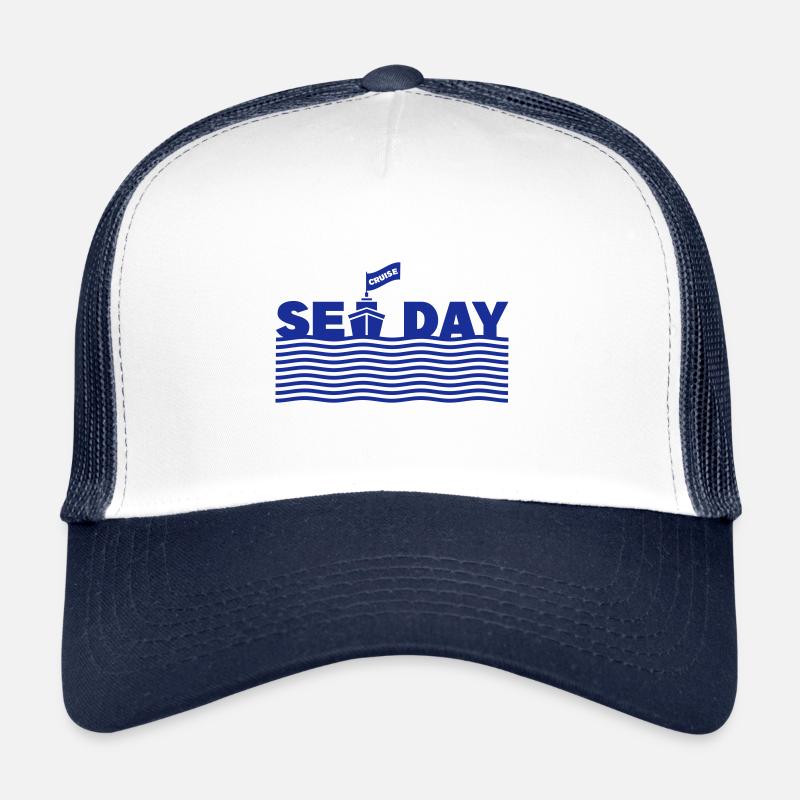 Vagues bleues du Jour de la Mer Casquette trucker 