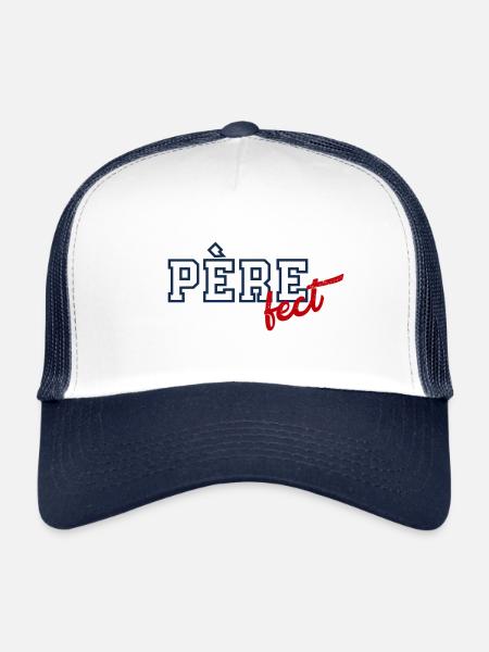 Père fect - Casquette trucker  - blanc/marine - Devant