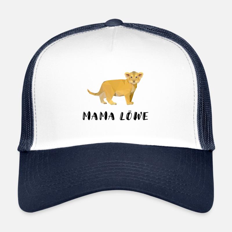 mama Löwe partnerlook familie mutter kämpf geburt - Trucker Cap - Weiß/Navy