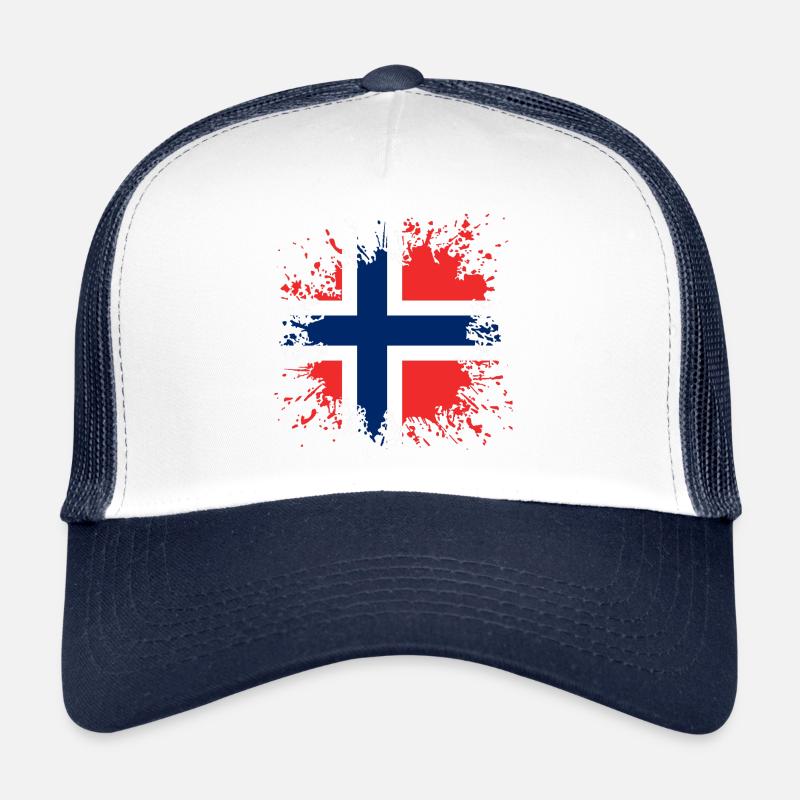 Norvège Norge Norvège Drapeau Splash Casquette trucker 