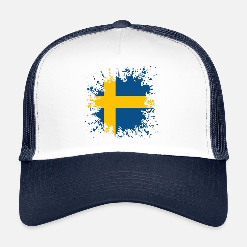 Sweden flag color splashes Trucker Cap