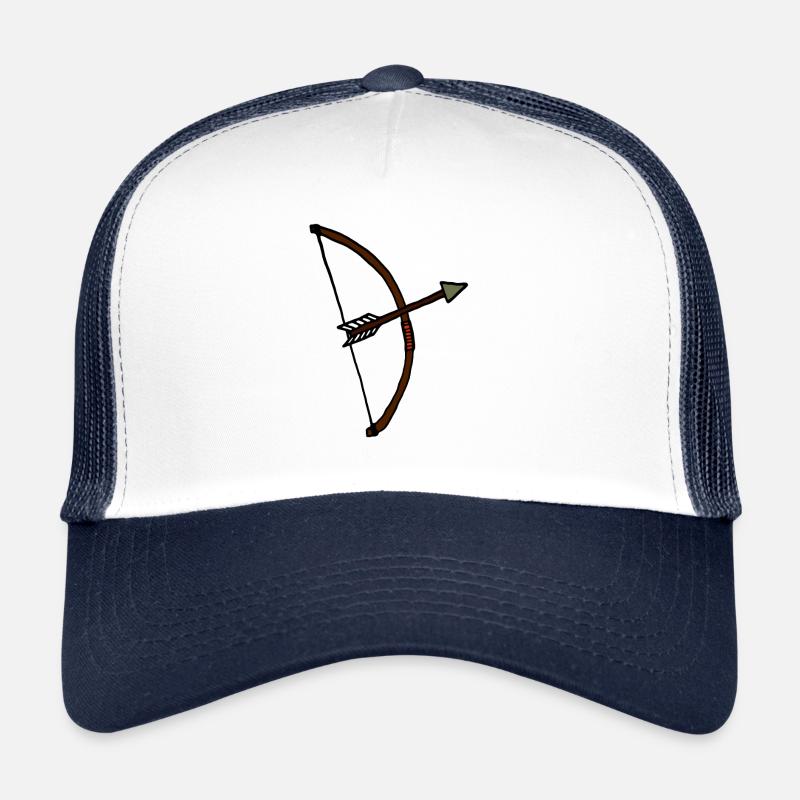 Pfeil und Bogen, Bogenschießen, Geschenkidee - Trucker Cap - Weiß/Navy