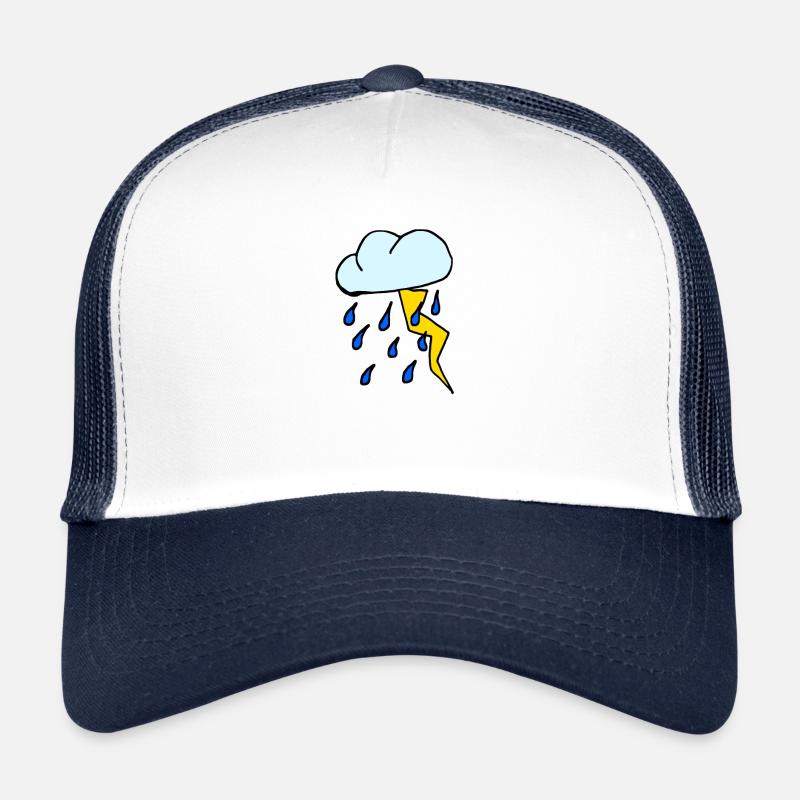 Storm cloud, rain, cartoon Trucker Cap