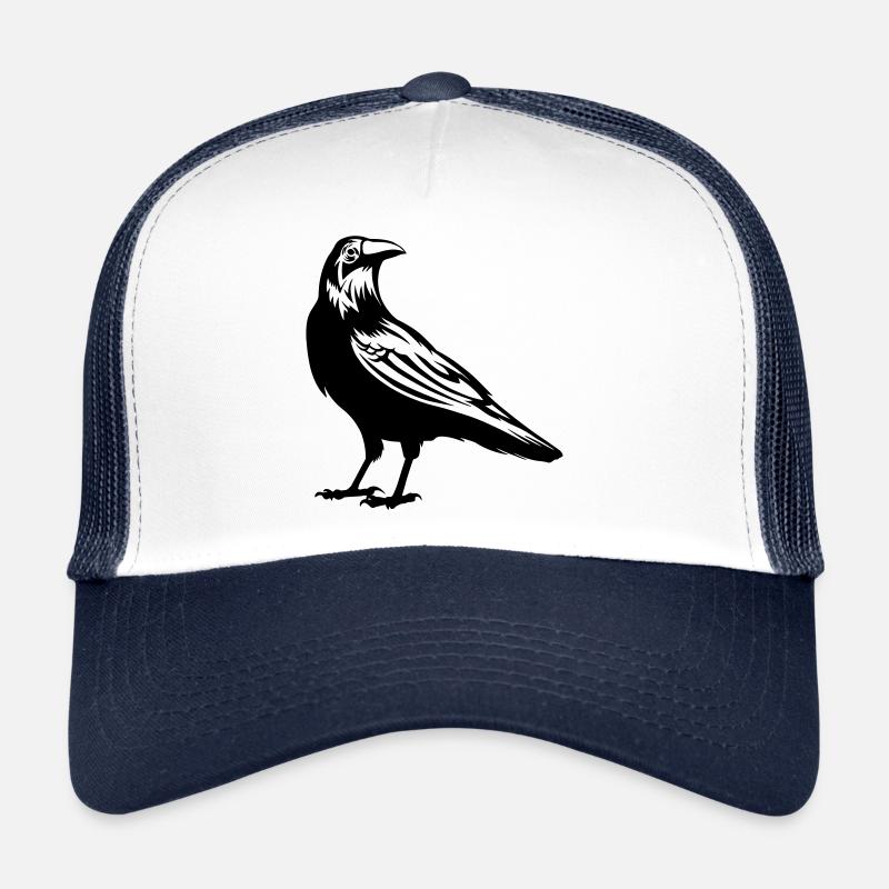 beau corbeau en noir Casquette trucker 