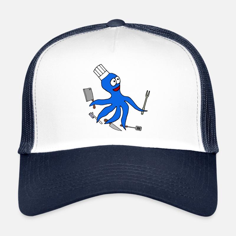 Octopus Cook, Funny Squid Cook Gift Trucker Cap