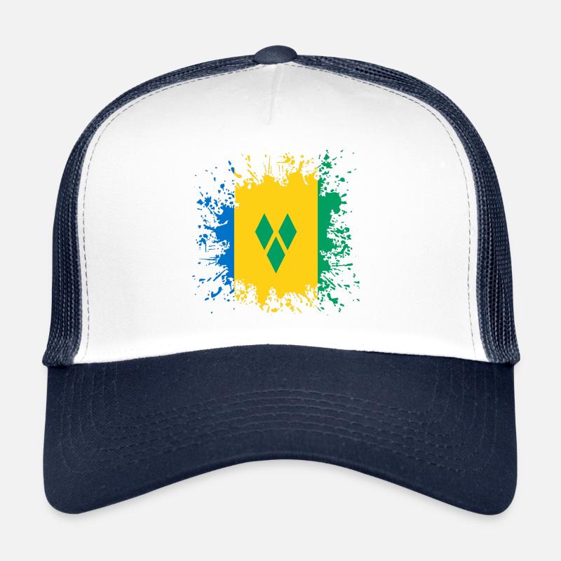 St. Vincent und die Grenadinen Flagge Farbspritzer Trucker Cap