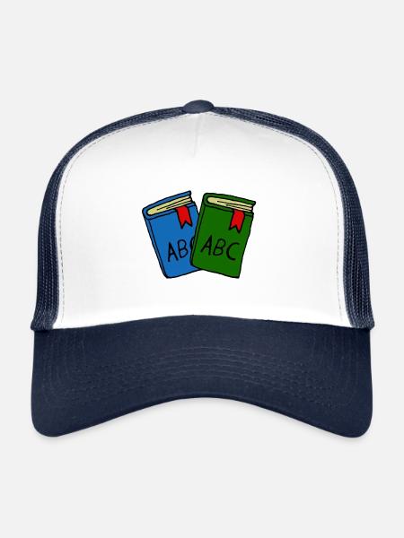 Livres scolaires, première classe, enfants - Casquette trucker  - blanc/marine - Devant