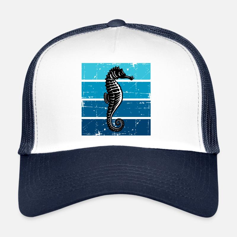 Seepferdchen Meereslebewesen Seepferd - Trucker Cap - Weiß/Navy