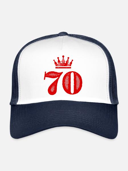 70 Number Crown - Trucker Cap - white/navy - Front