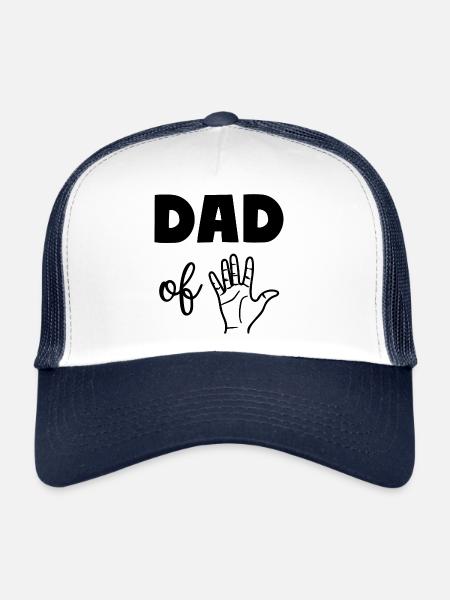 Dad of Five 5 Dad - Trucker Cap - white/navy - Front