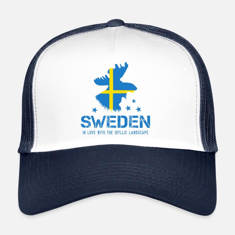 Suède - Casquette trucker  - blanc/marine