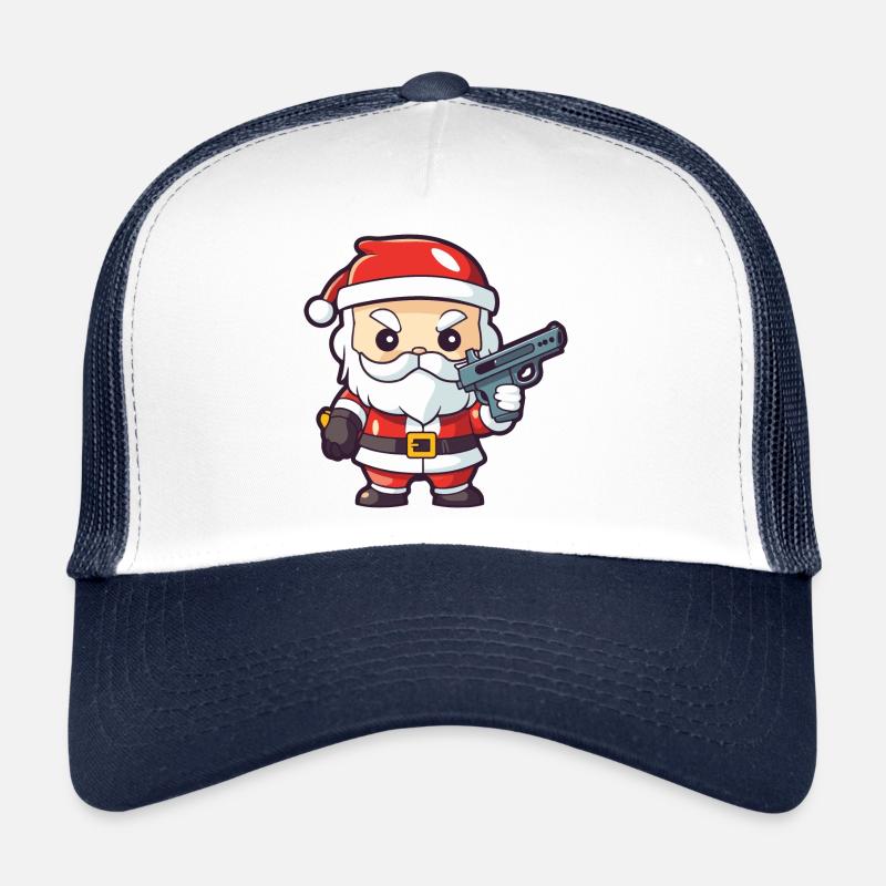 Weihnachtsmann Pistole Comic Weihnachten Trucker Cap
