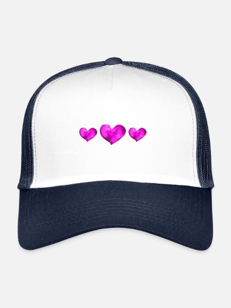 Coeur Symbole Amour En Amour - Casquette trucker  - blanc/marine - Devant