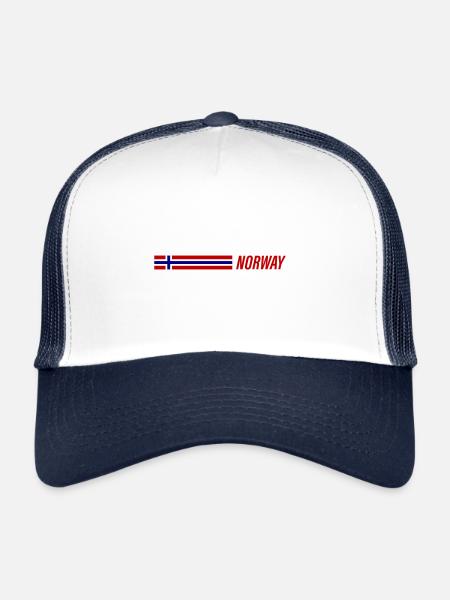Norway Flag - Trucker Cap - white/navy - Front