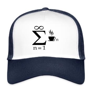 Cadeau étudiant étudiant en mathématiques blague café - Casquette trucker  - blanc/marine - Devant