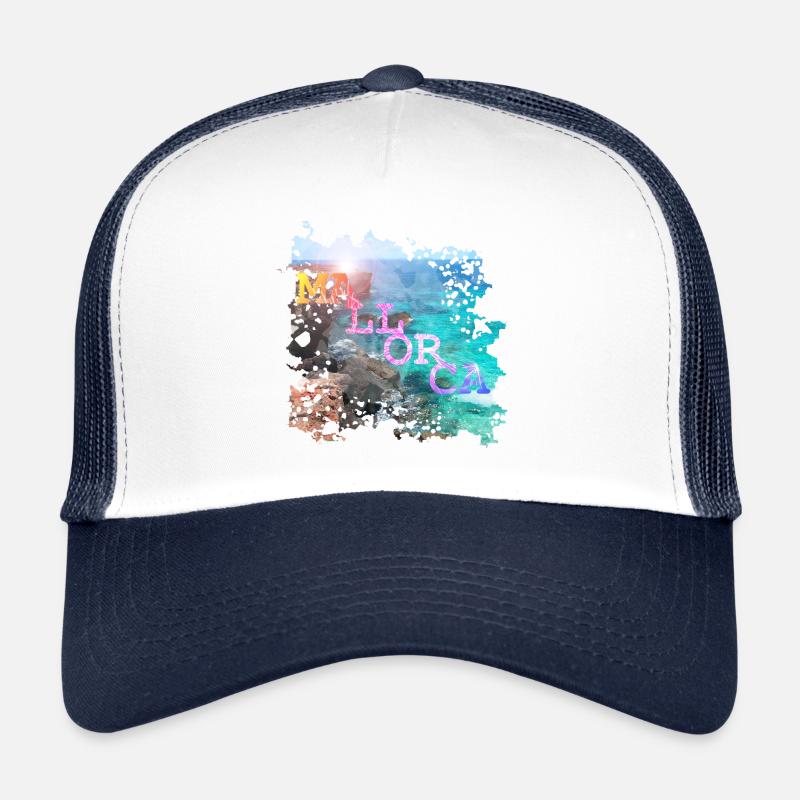 Mallorca - Trucker Cap - Weiß/Navy