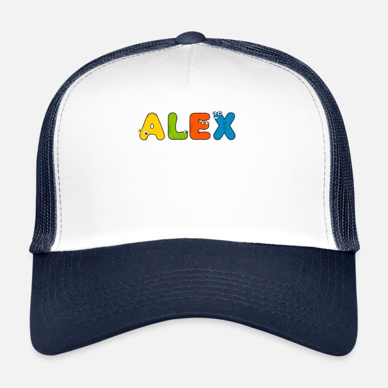 Alex first name name cute cartoon font gift Trucker Cap