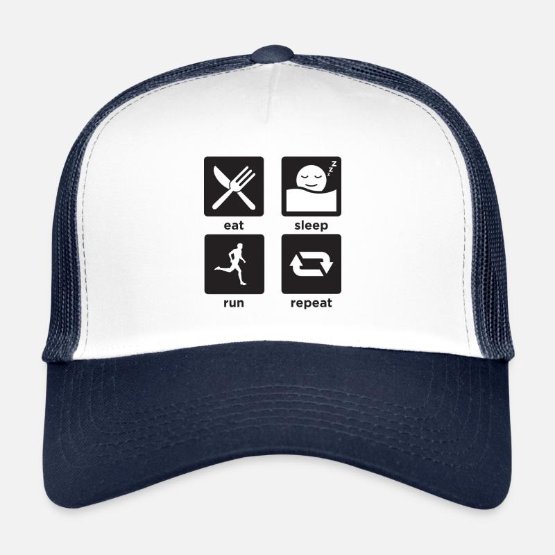 Lauf Shirt run - Trucker Cap - Weiß/Navy