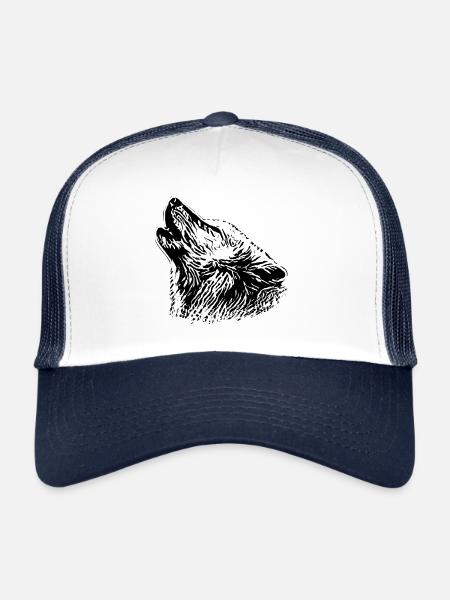 Loup - Casquette trucker  - blanc/marine - Devant
