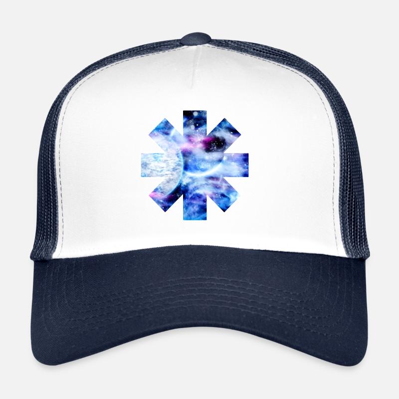 espace astérisque - Casquette trucker  - blanc/marine