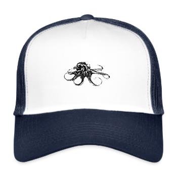 Poulpe - Casquette trucker  - blanc/marine - Devant
