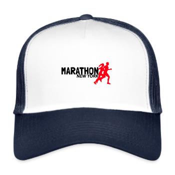 Chemise Marathon Ney York pour cadeau d'idée pour athlètes - Casquette trucker  - blanc/marine - Devant