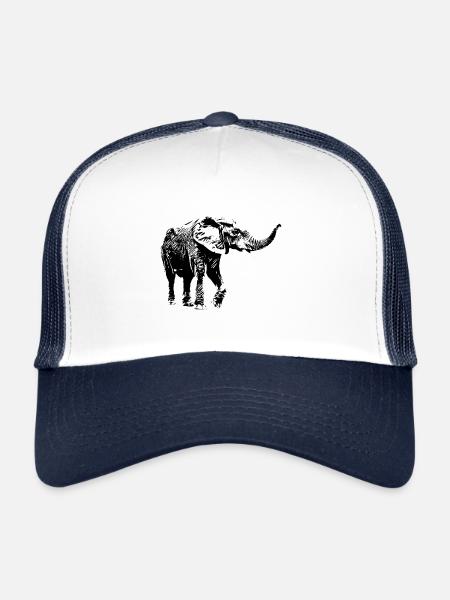 elephant - Trucker Cap - white/navy - Front