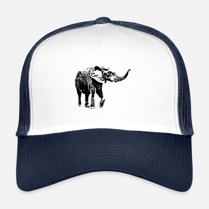 Elefant - Trucker Cap - Weiß/Navy