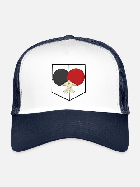 Tennis de table - Casquette trucker  - blanc/marine - Devant