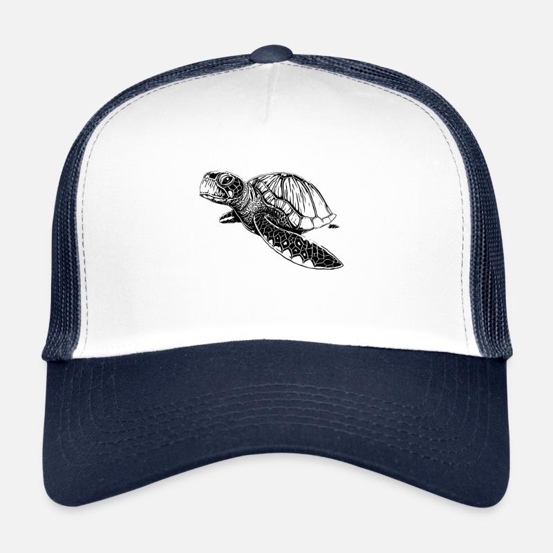 Tortue de mer - Casquette trucker  - blanc/marine