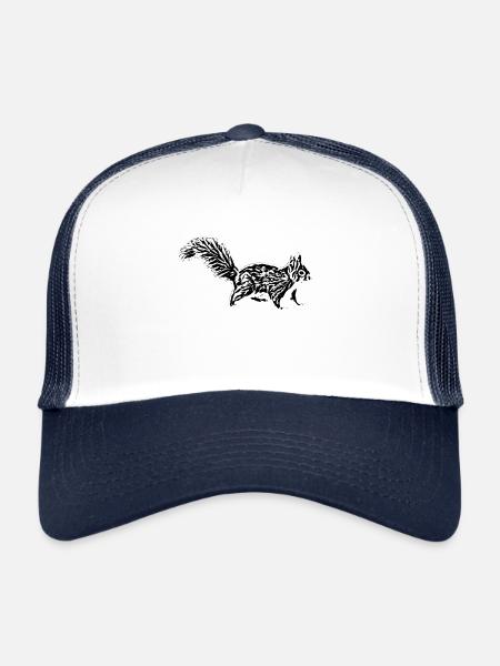 Écureuil roux - Casquette trucker  - blanc/marine - Devant