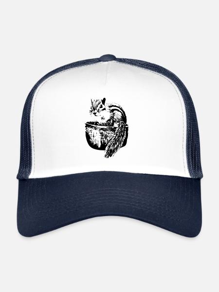 Écureuil roux - Casquette trucker  - blanc/marine - Devant