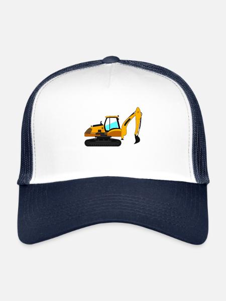 Idée cadeau cadeau pelle - Casquette trucker  - blanc/marine - Devant