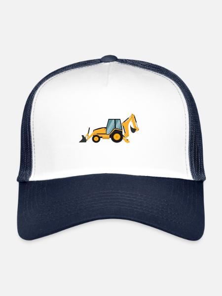 Idée cadeau cadeau pelle - Casquette trucker  - blanc/marine - Devant