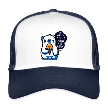 It is never too cold for icecream - Trucker Cap - Weiß/Navy - Vorne
