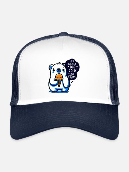 Il ne fait jamais trop froid pour la crème glacée - Casquette trucker  - blanc/marine - Devant