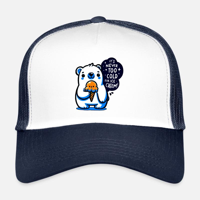 It is never too cold for icecream - Trucker Cap - white/navy