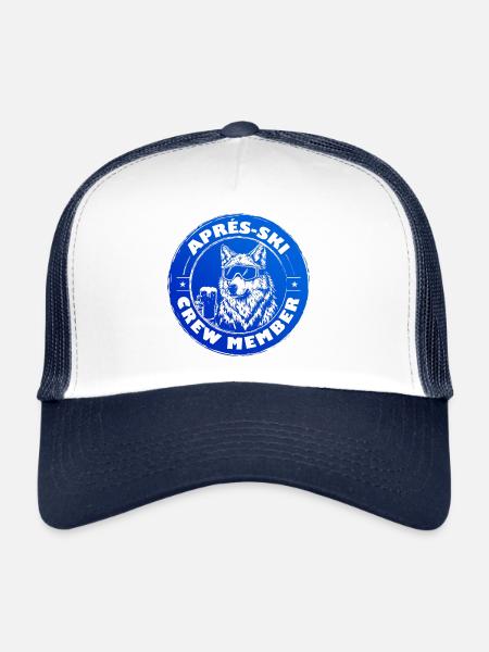 Wolf Après Ski Team Saying - Trucker Cap - white/navy - Front