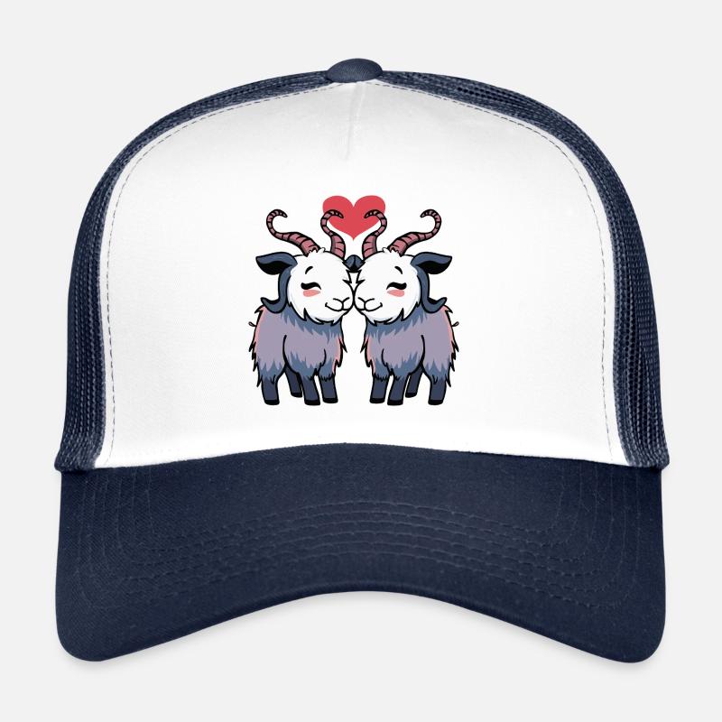 Couple de chèvres coeur Casquette trucker 