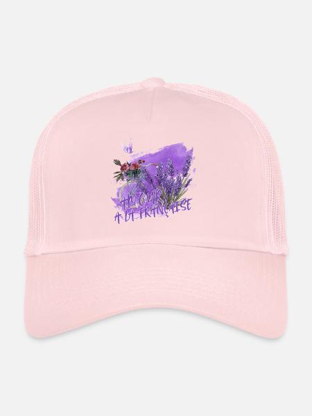 Amour à la Française Lavande et flair provençal - Casquette trucker  - rose pâle - Devant