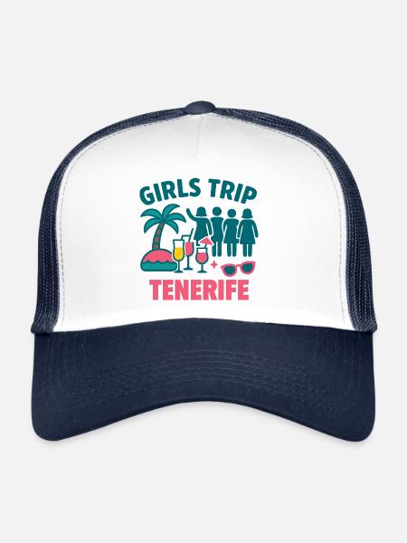 Voyage entre filles Fête Tenerife - Casquette trucker  - blanc/marine - Devant