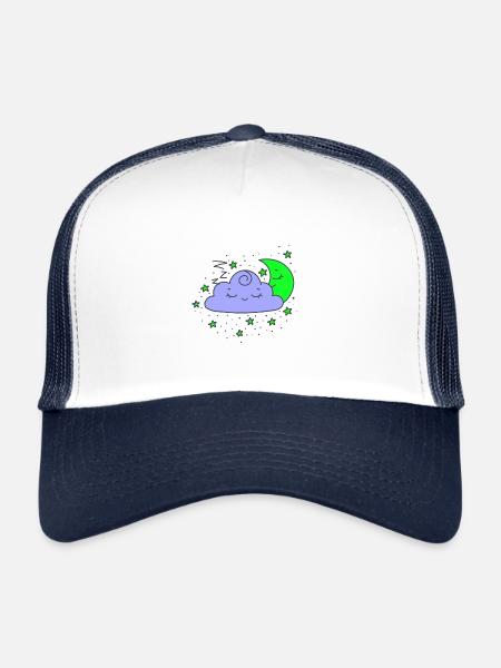 nuage - Casquette trucker  - blanc/marine - Devant