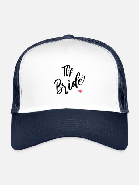 La mariée - Casquette trucker  - blanc/marine - Devant